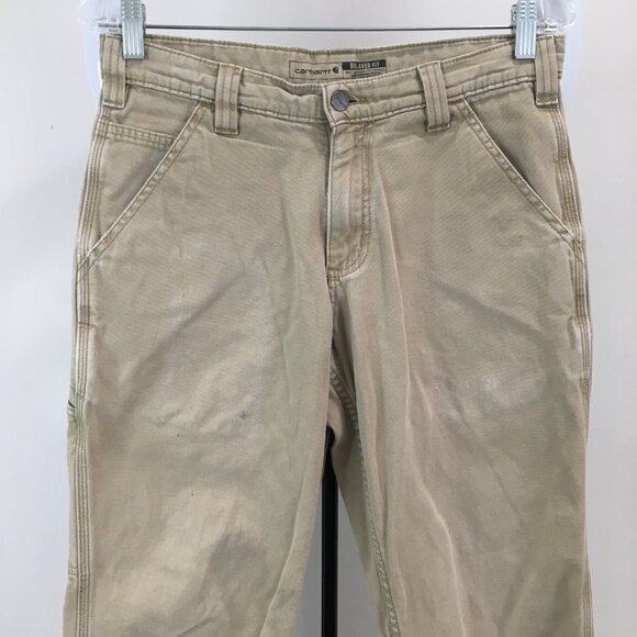 CARHARRT Relaxed Fit Beige Rugged Flex Canvas Work Pant - Picture 4 of 16